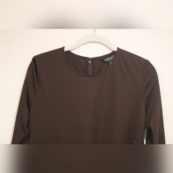 Lauren Ralph Lauren Women's Stretch Jersey Long-Sleeve Dress, Size 6 - Picture 5 of 15